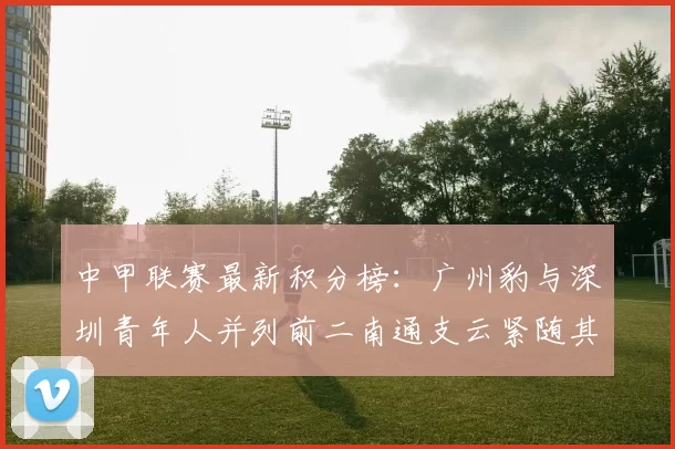 中甲联赛最新积分榜：广州豹与深圳青年人并列前二南通支云紧随其后